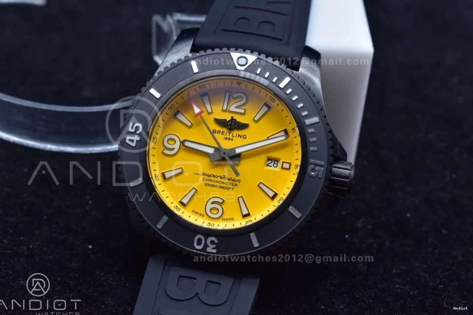 Bezel Superocean Strap Best Yellow TF on 44 Automatic Dial 1:1 Edition Black A2824 Rubber Black 0313